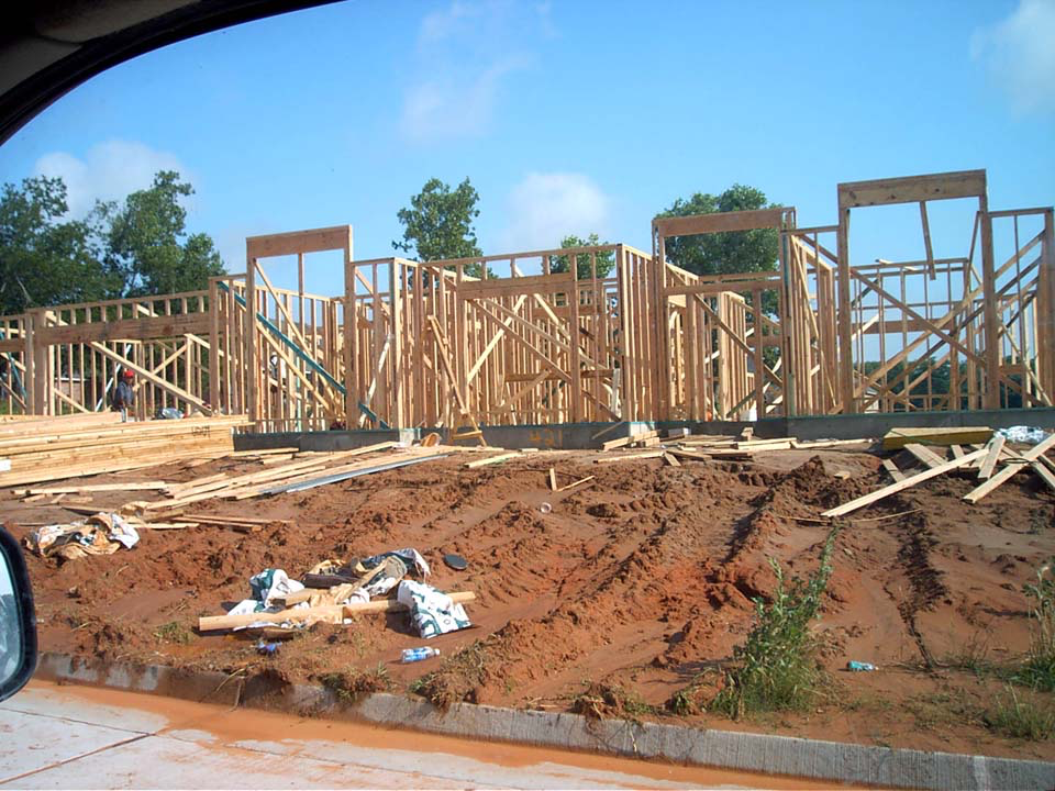 Framing taking place by Semco homes in Yukon, OK