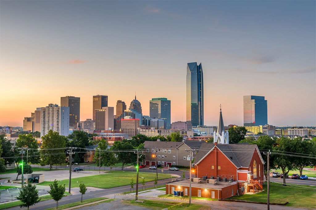 Oklahoma city skyline. A wonderful service area for Semco Construction